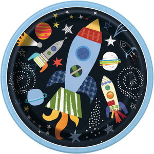 Outer Space Round 9" Dinner Plates, 8ct
