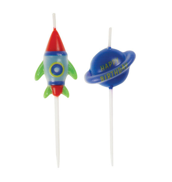Outer Space Pick Birthday Candles, 6ct