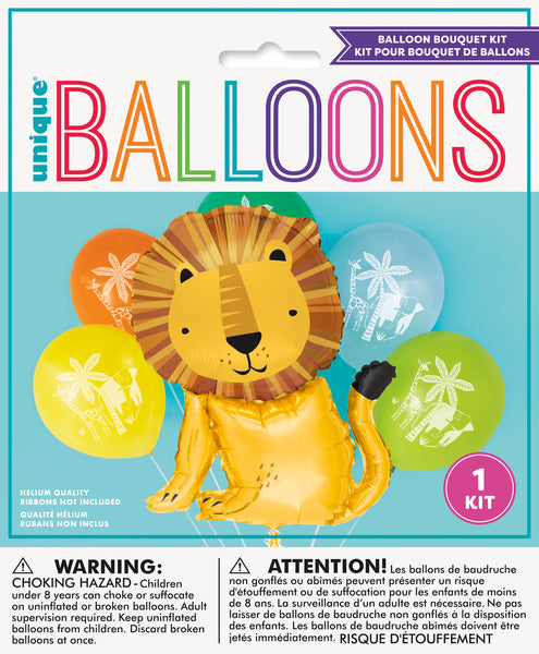 Lion Giant Foil & Latex Balloon Bouquet Kit, 6pc