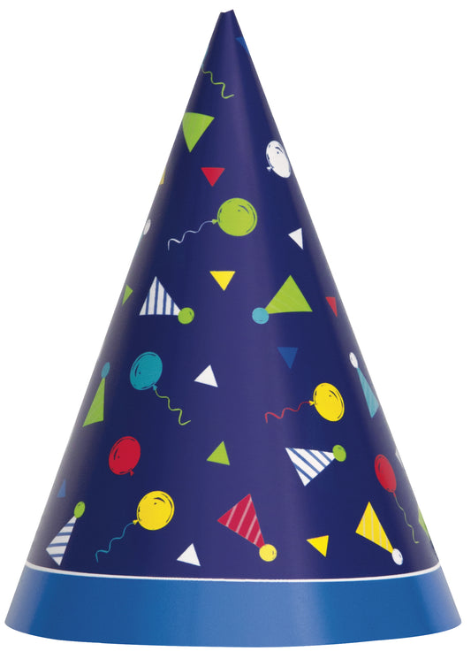 Peppy Birthday Party Hats, 8ct