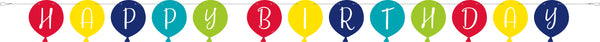 "Happy Birthday" Balloon-shaped Banner, 9ft, 1ct