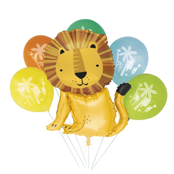 Lion Giant Foil & Latex Balloon Bouquet Kit, 6pc