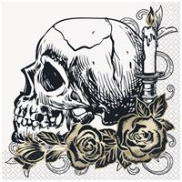 Sketchy Skull Luncheon Napkins 16ct - Foil