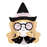 Groovy Halloween Witch-Shaped 8.25" Plates 8ct - Iridescent Foil