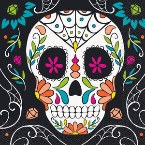 Skull Day of the Dead Luncheon Napkins, 20ct