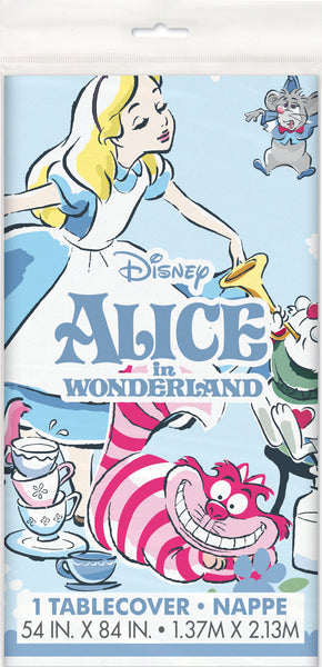 Alice in Wonderland Rectangular Plastic Table Cover, 54" x 84", 1ct