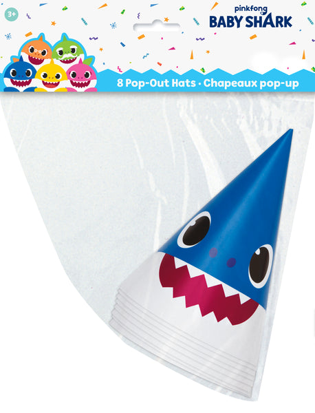 Baby Shark Party Hats, 8ct