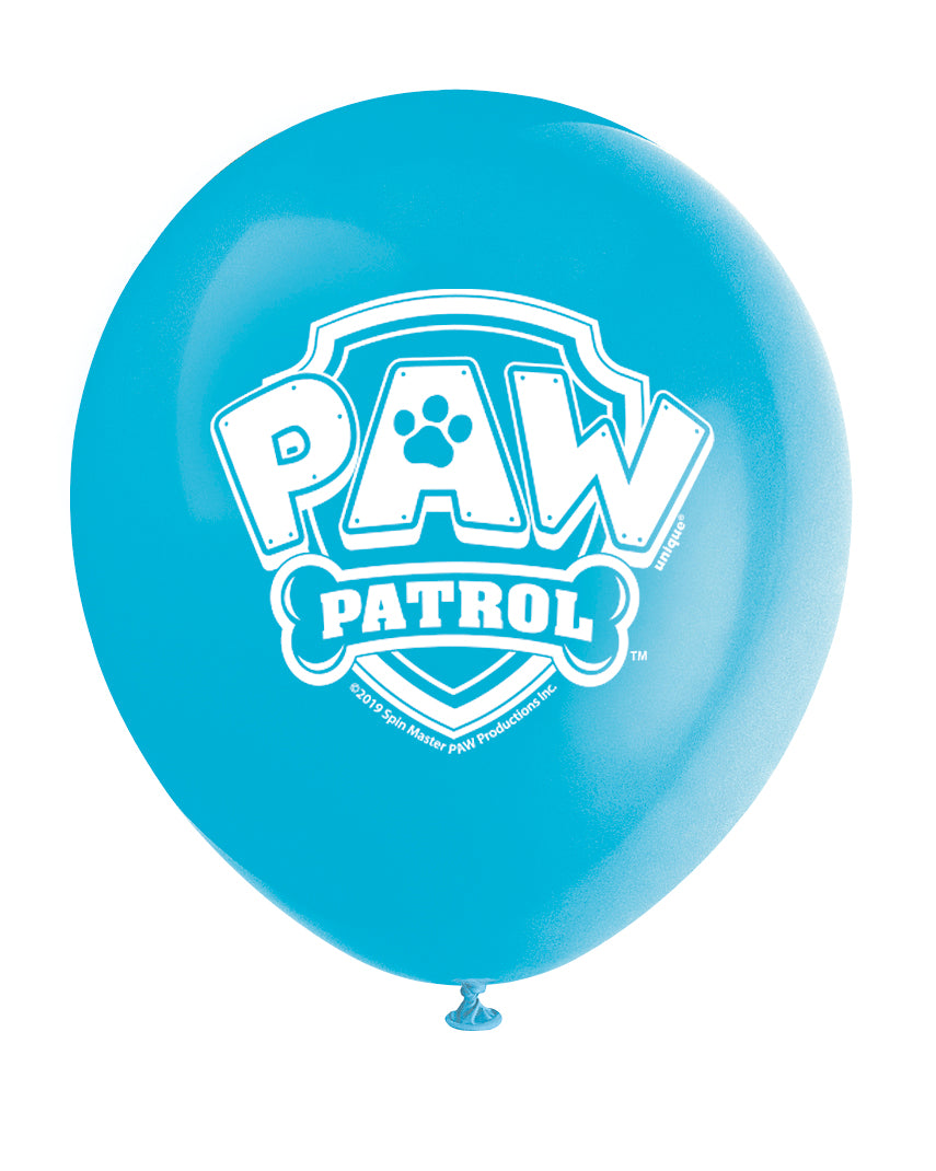 Globos de látex Paw Patrol de 12", 8 unidades