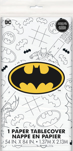Batman Activity Rectangular Paper Table Cover, 54" x 84", 1ct