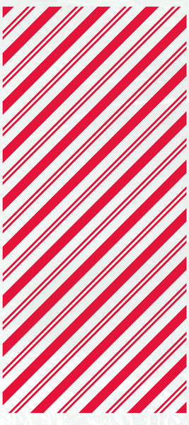 Red Stripes Snowman 5"x11" Cellophane Bags, 20ct