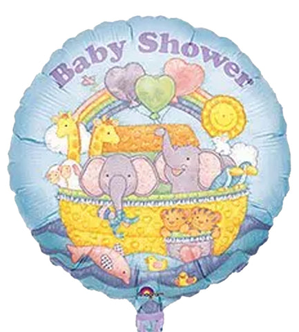 Blue Animals Baby Shower 18" Round Foil Balloon, 1ct