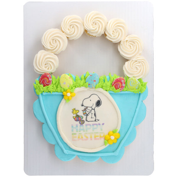 Imagen de decoración comestible para tarta de Peanuts Happy Easter