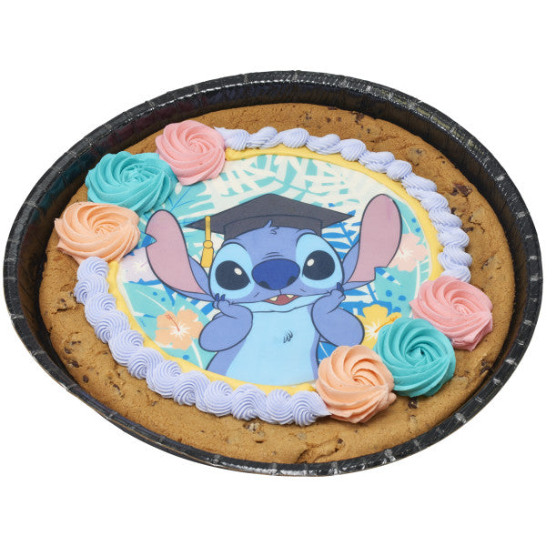 Disney's Stitch Graduation  Edible Cake Topper Image
