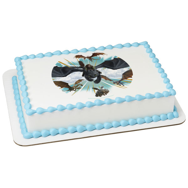 DreamWorks How to Train Your Dragon Chase the Wind Edible Cake Topper Image