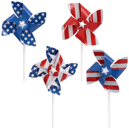 Red, White and Blue Pinwheels DecoPics® 12ct