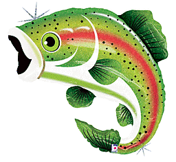 Rainbow Trout 29" Shaped Foil Balloon, 1ct