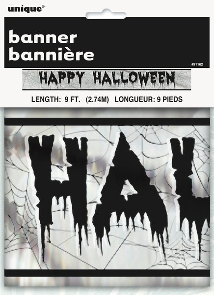 Foil Happy Halloween 9ft Banner