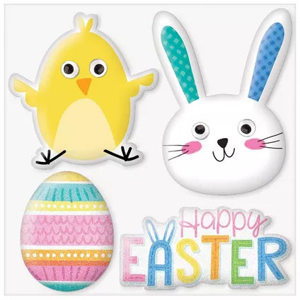 Puffy Easter Stickers, 4pc