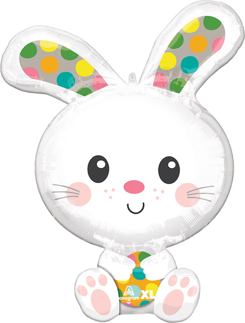 Spotted Easter Bunny 29" Foil Balloon, 1ct
