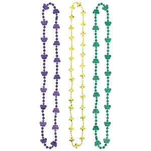 Mardi Gras Bead Necklaces, 3pc