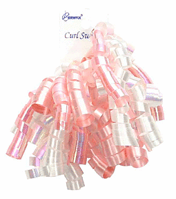 Baby Pink Mix Curly Bow, 1ct