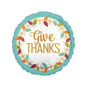 Give Thanks 17" Foil Balloon, 1ct
