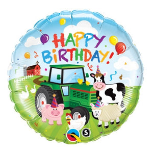 Birthday Barnyard 18" Round Foil Balloon, 1ct