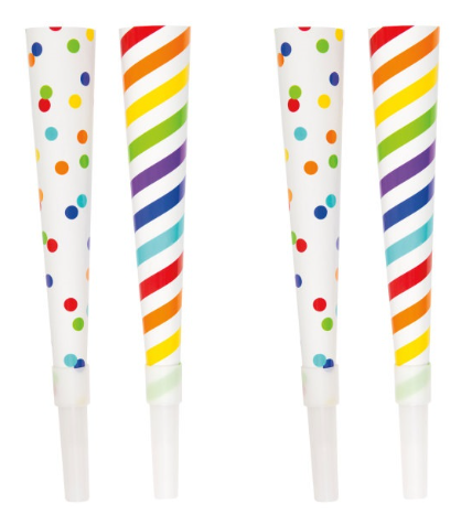 Fancy Party Horns, 6ct