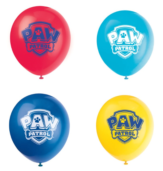 Globos de látex Paw Patrol de 12", 8 unidades