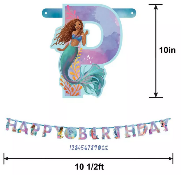 The Little Mermaid Jumbo Add-An-Age Banner, 1ct