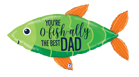 O-fish-ally Best Dad 45" Foil Balloon, 1ct