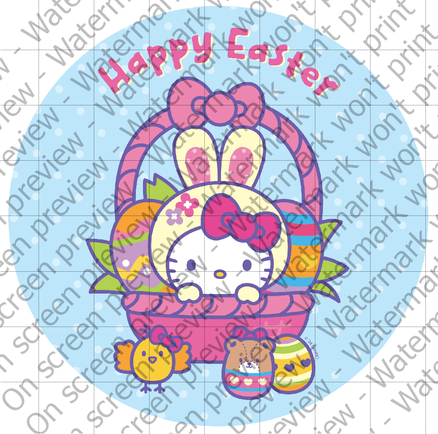 Hello Kitty Happy Easter Edible Cake Topper Image