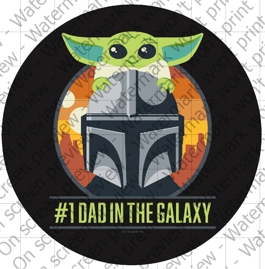 Star Wars The Mandalorian #1 Dad Edible Cake Topper Image