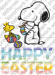 Peanuts Happy Easter Edible Cake Topper Image
