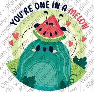 You're One in a Melon Edible Cake Topper Image