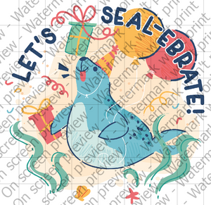 Let's Seal-Ebrate! Edible Cake Topper Image