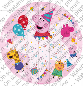 Peppa the Pig Peppa's Party Edible Cake Topper Image