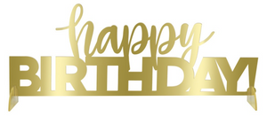Gold "Happy Birthday!" Plastic Centerpiece