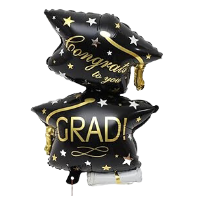 Black Congrats Grad Foil Balloon