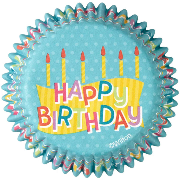 Happy Birthday Cupcake Liners, 50ct