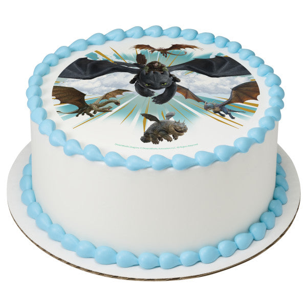 DreamWorks How to Train Your Dragon Chase the Wind Edible Cake Topper Image