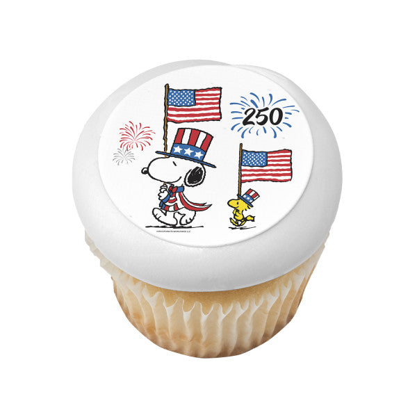 Peanuts® Snoopy® 250th Celebration Edible Cake Topper Image