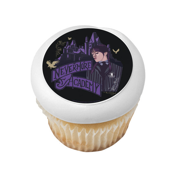 Wednesday Nevermore Academy Edible Cake Topper Image