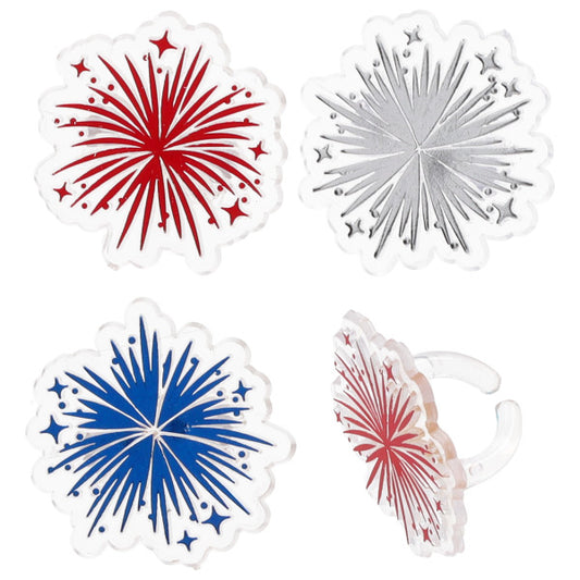 Foil Fireworks Cupcake Rings 12ct