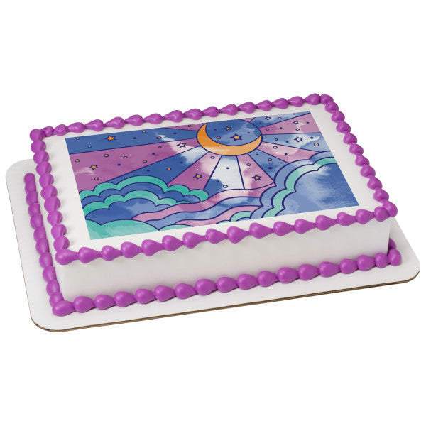 Prismatic Sky Edible Cake Topper Image