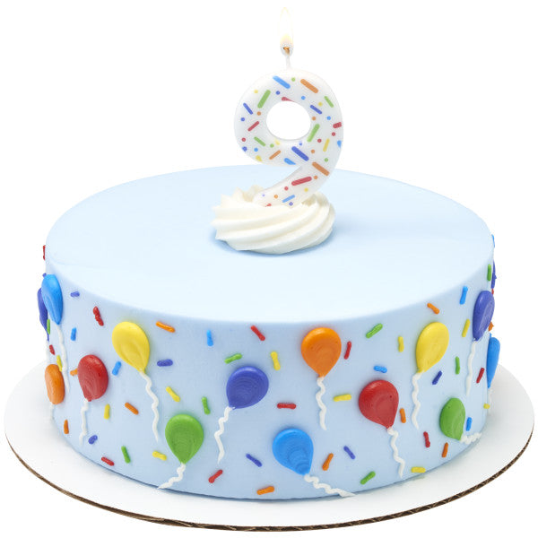 9 Rainbow Sprinkle Numeral Candles