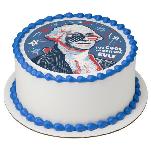 Cool George Washington Edible Cake Topper Image
