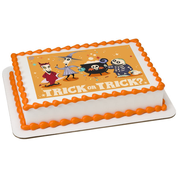 Disney Tim Burton's The Nightmare Before Christmas Trick or Trick?  Edible Cake Topper Image