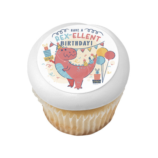 Have a Rex-Ellent Birthday! Edible Cake Topper Image
