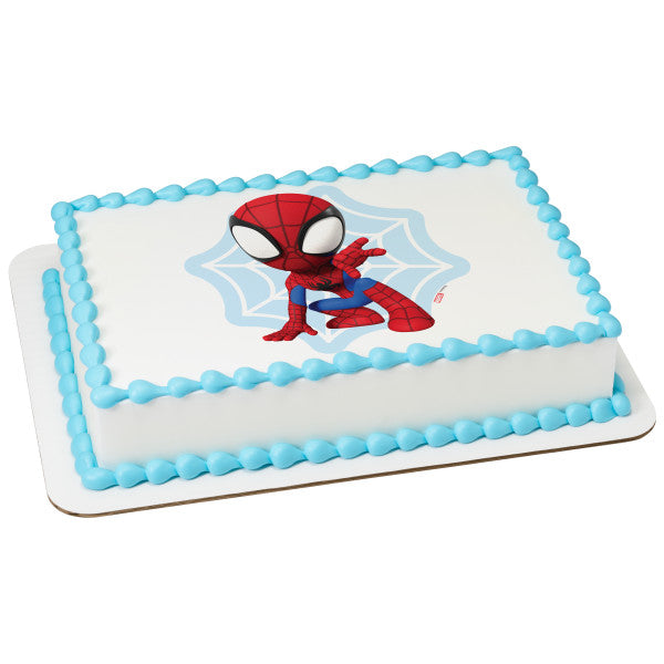 MARVEL Spidey and His Amazing Friends Spidey Web Edible Cake Topper image